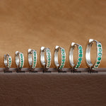2PCS Stainless Steel Minimalist Hoop Earring Crystal Zirconia Piercing