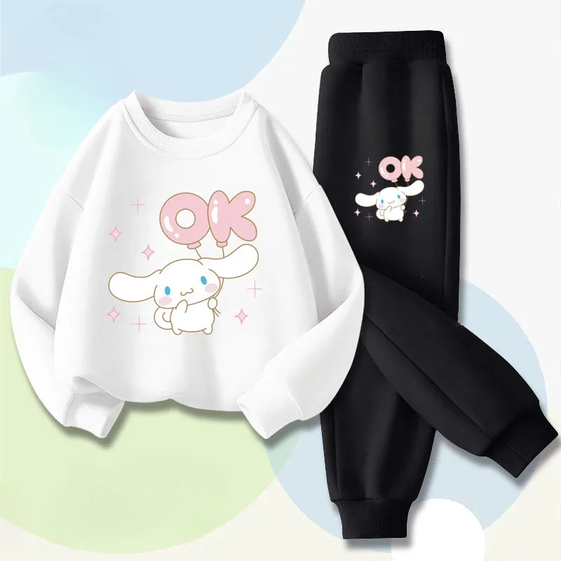 Sanrio Cinnamoroll Boys and Girls Casual Hoodies and Joggers 2-Piece Set