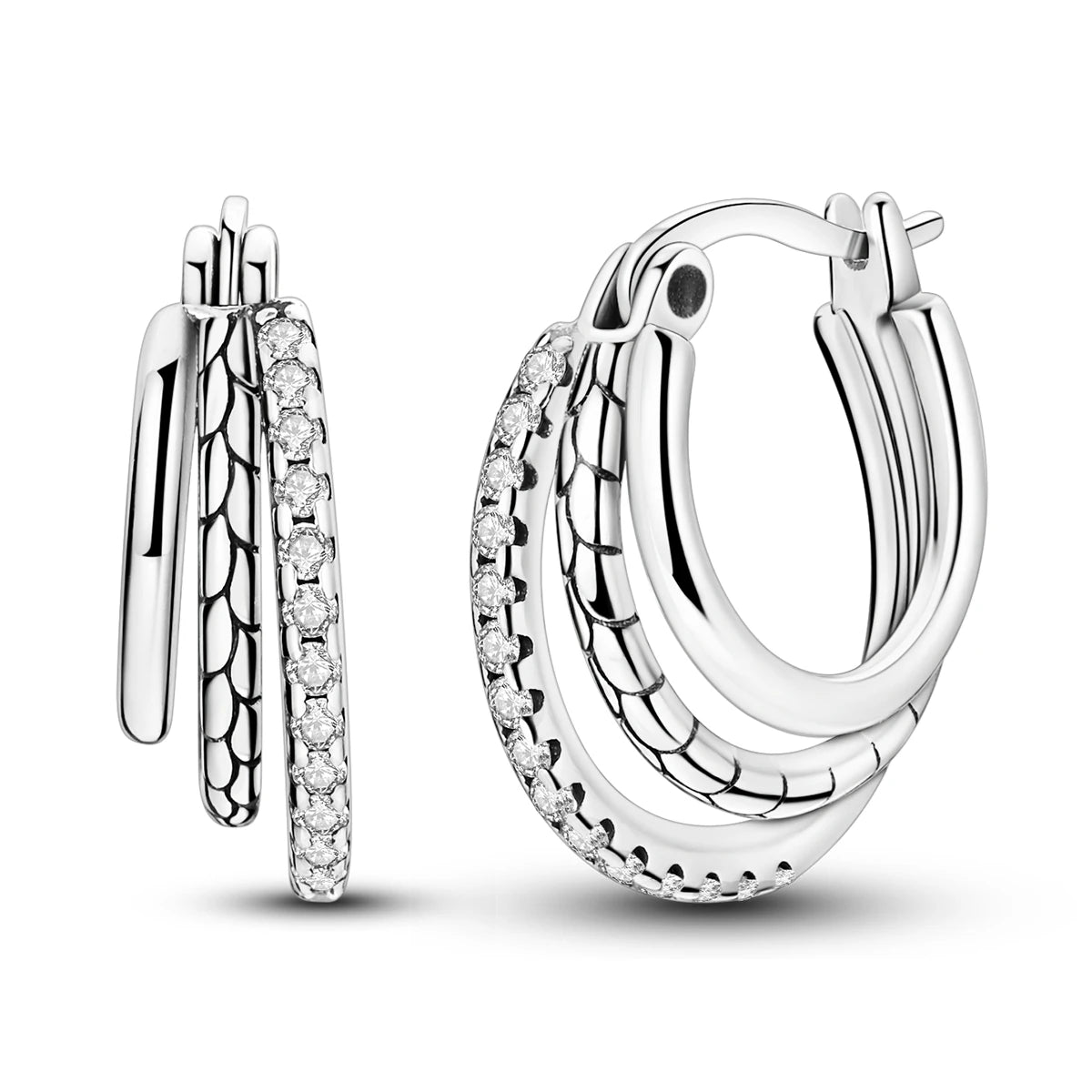 925 Sterling Silver Curve Weaving Large Circle Versatile Hoop Earrings Gift