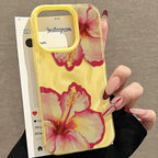 Pink Hibiscus Flower Texture Case for iPhone 17 16 15 14 13 12 11 Pro Max