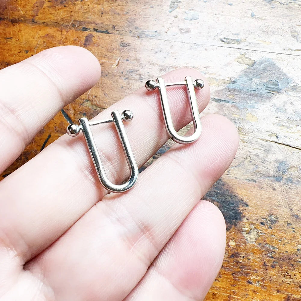 Ball Hoop Earrings 925 Sterling Silver Classic Women Men Gift
