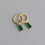 New Stainless Steel Cubic Zirconia Hoop Earrings Small Pendant