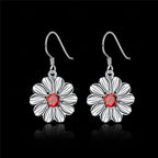 925 Sterling Silver 43mm Round Zircon Earrings Women Fashion Charm Wedding