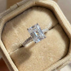 925 Sterling Silver Simple and Elegant Rectangle Cut CZ Rings for Women Luxury Engagement Wedding Bridal Accessories Jewelry