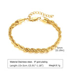 Waterproof Stainless Steel Chain Bracelets For Women , Gold Plated Fashion Stackable Link Bracelet Gifts