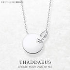 Together Forever Round Disc Necklace & Earring Set 925 Sterling Silver Gift