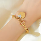 Gold Colour Starfish Moon Star Stainless Steel Charm Bracelet Trendy