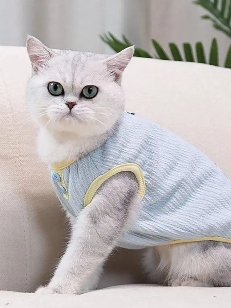 Knitted Cat Vest Warm Thermal Plush Kitty Sweater Fleece Jacket Pullover