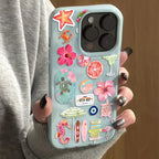Ocean Flower Seahorse Turtle Case for iPhone 17 16 15 14 13 12 11 Pro Max