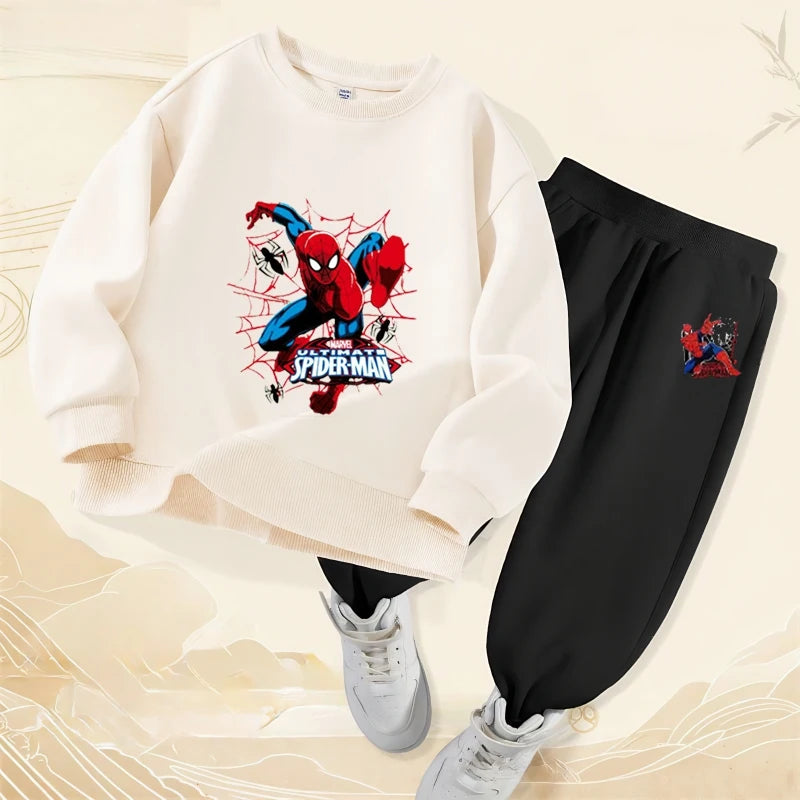 Kids Spiderman Pullover & Long Pants Two Piece Suit Children's Sweatsuit