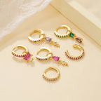 2PCS Trendy Stainless Steel Water Drop Hoop Earring 18K Gold Plated