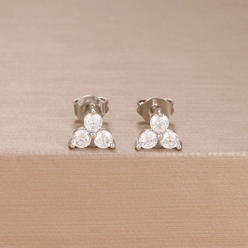 New Stainless Steel Double-layer Circle Huggies Gold Colour Zircon