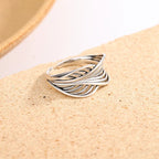 925 Sterling Silver Geometry Sanding Adjustable Rings For Women Elegant Wedding Luxury Jewelry Accessories Argent 925