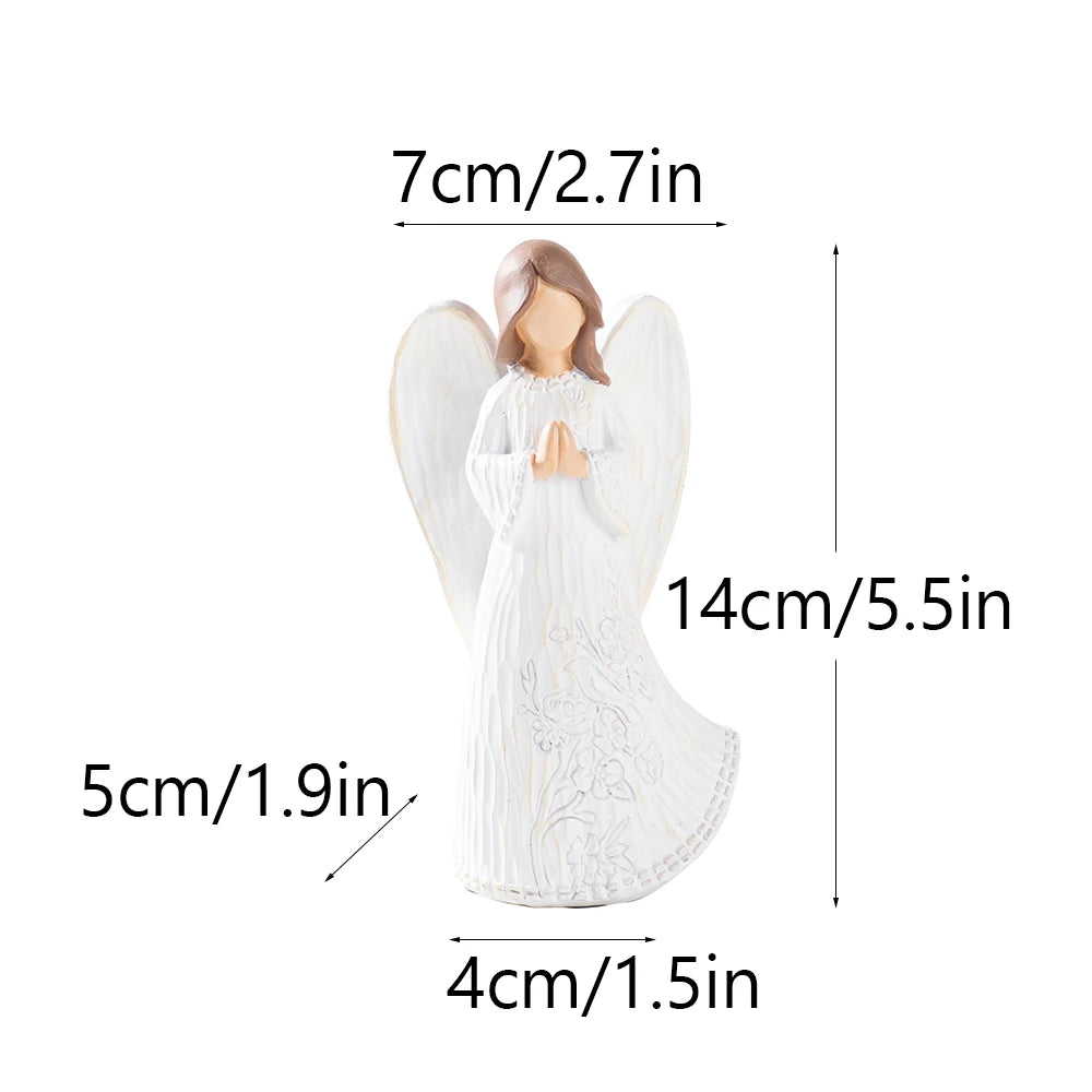 Resin Abstract Angel Figurines Pink White Statue Table Desktop Decoration Accessories