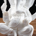 Sandstone Indian Ganesha Elephant God Statue Religious Hindu Feng Shui Buddha Sculpture