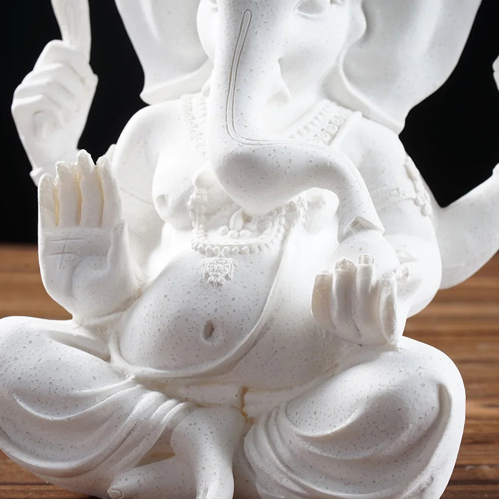 Sandstone Indian Ganesha Elephant God Statue Religious Hindu Feng Shui Buddha Sculpture
