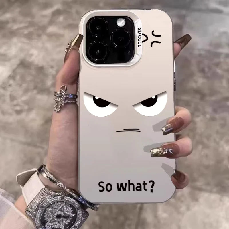 Black Angry Expression IMD Case for Samsung S25 S24 Ultra S23 A16
