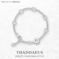 Round Eyelets Basic Charm Bracelet Link Chain 925 Sterling Silver Women