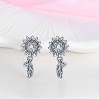 925 Sterling Silver Dreamcatcher Feather Ear Studs Hoop Earrings Jewellery Gift