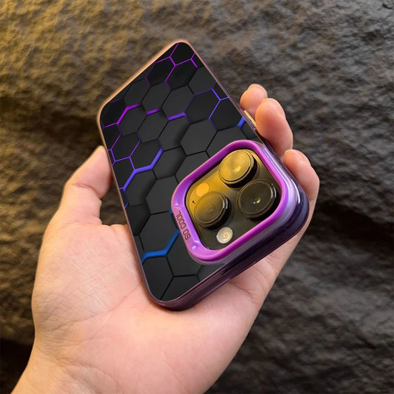 Fashion Honeycomb Building Block IMD Case for iPhone 16 15 14 13 Pro