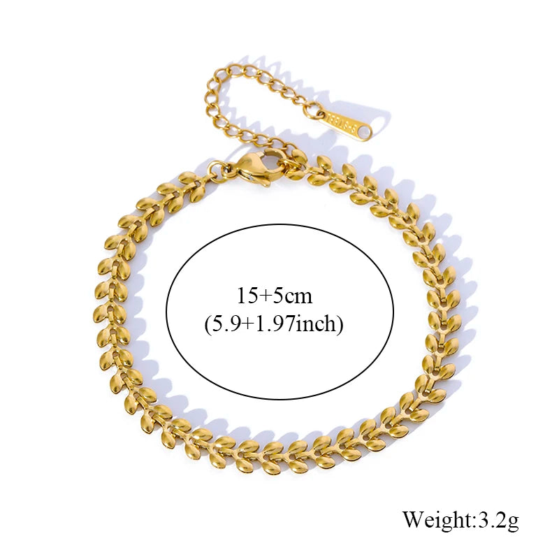 Flower Butterfly Heart Stainless Steel Charm Bracelet Gold Colour