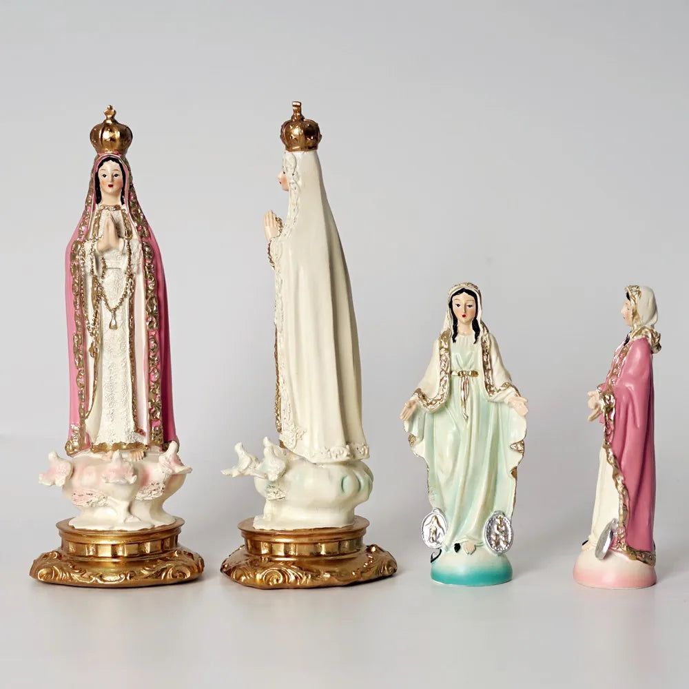 12cm 20cm Resin Our Lady of Fatima Statues Virgin Mary Sculpture Catholic Altar