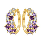 925 Sterling Silver Sparkling Zircon Hoop Earrings Trendy Jewellery Gift