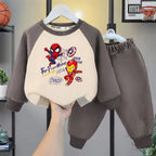 Kids Spiderman Printed O-Neck Hoodie & Pants Two Piece Boys Casual Suit