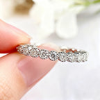 Full Moissanite Eternity Ring 2mm D Color Certified 925 Sterling Silver Stackable Band