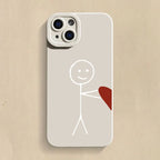 Cartoon Matchman Heart Case for Samsung S25 S24 S23 S22 Ultra A16