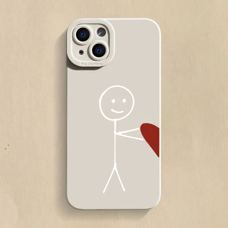 Cartoon Matchman Heart Case for Samsung S25 S24 S23 S22 Ultra A16