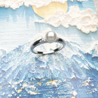 Pearl and Zircon Ring 925 Sterling Silver Glam Spring Trendy Jewellery Women