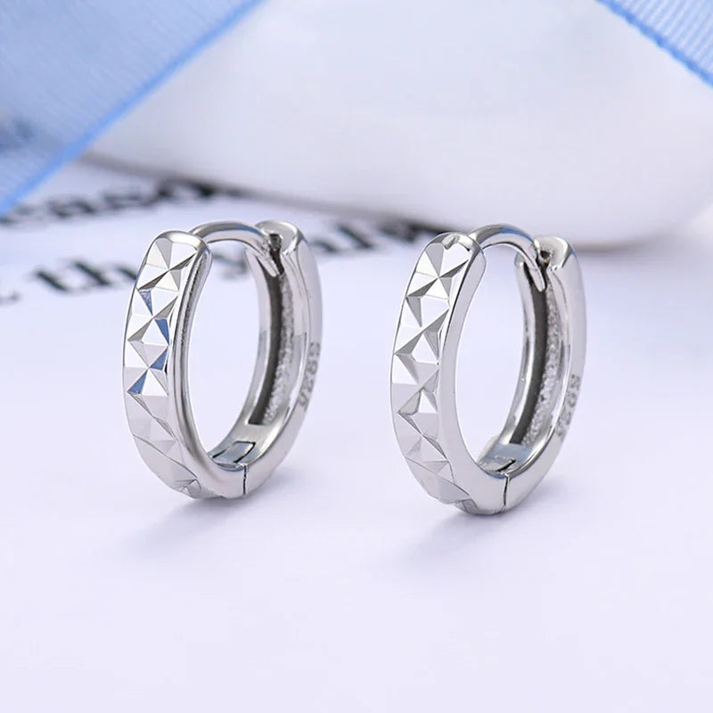 925 Sterling Silver Hoop Earrings Women High Quality Fashion Jewellery Gift