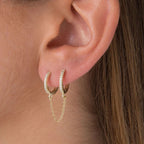 New Stainless Steel Cubic Zirconia Hoop Earrings Small Pendant