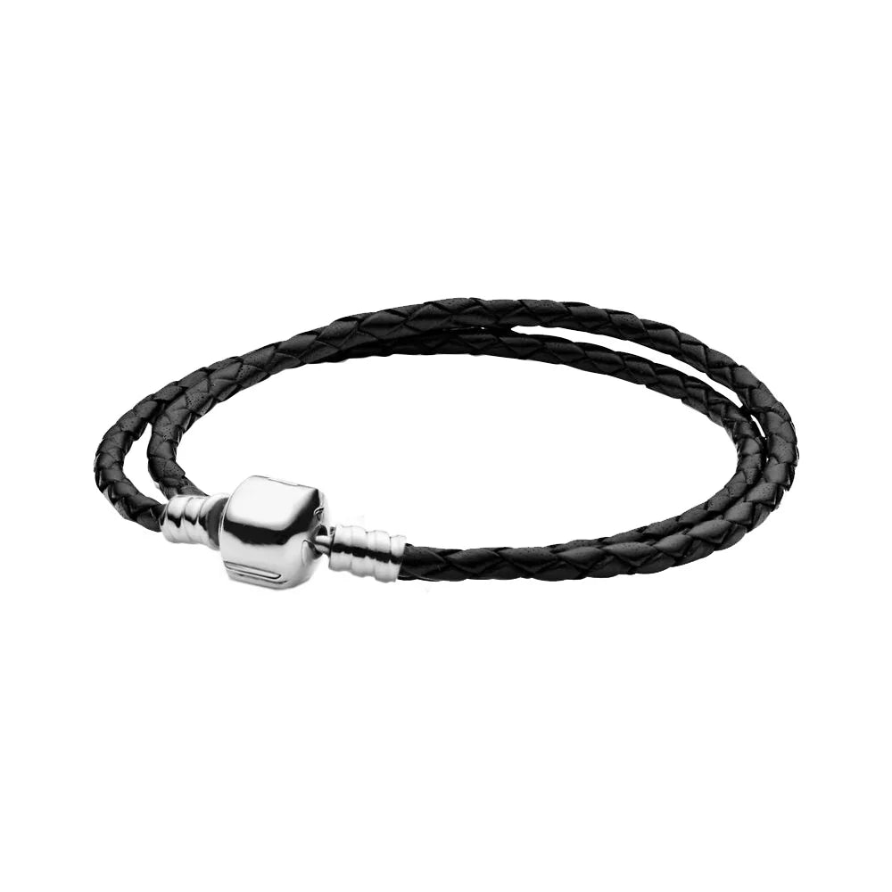 For Women 925 Sterling Silver Moments Heart Closure Bracelet Classic Snake Chain Jewelry Gift Fit Original Charm DIY