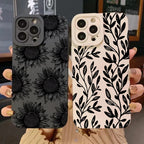 Black Sunflower Pattern Case for Samsung Galaxy A16 A54 S25 S24
