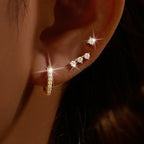 3PCS Stainless Steel Gold Colour Huggie Minimal Hoop Earrings Set