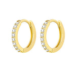 2PCS Stainless Steel Minimal Hoop Earrings Zirconia Small Huggie Thin
