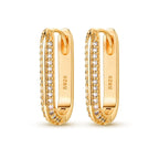 925 Sterling Silver Gold Temperament Versatile Hoop Earrings Birthday Gift