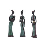 3pcs/set Black Woman Figurines 19cm Resin Figure African Sculptures Best Friends Gift