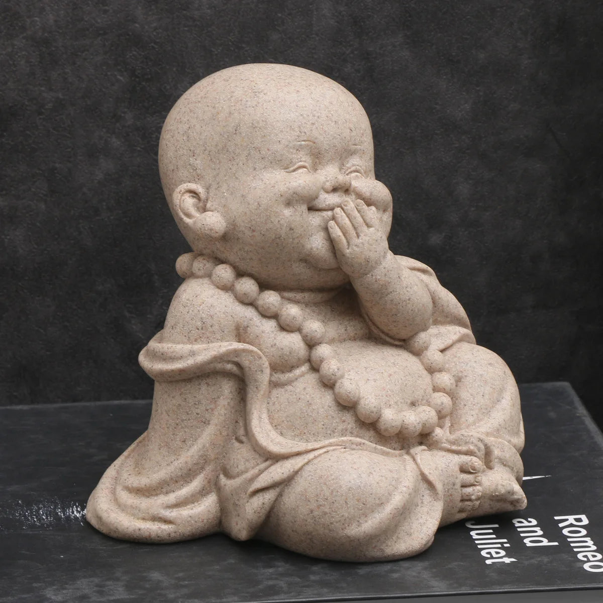 Three Wise Monks Figurines Buddhist Statue Buda Sculpture Laughing Buddha Zen Ornament