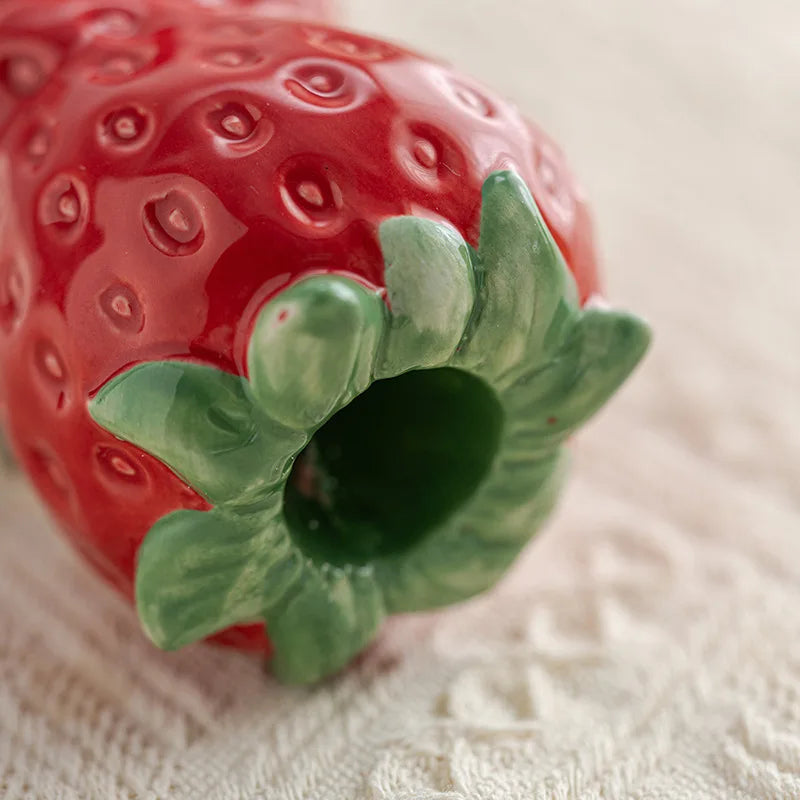 Ceramic Fruit Candle Holder Lemon Orange Figurines Strawberry Candlestick Tabletop Decor