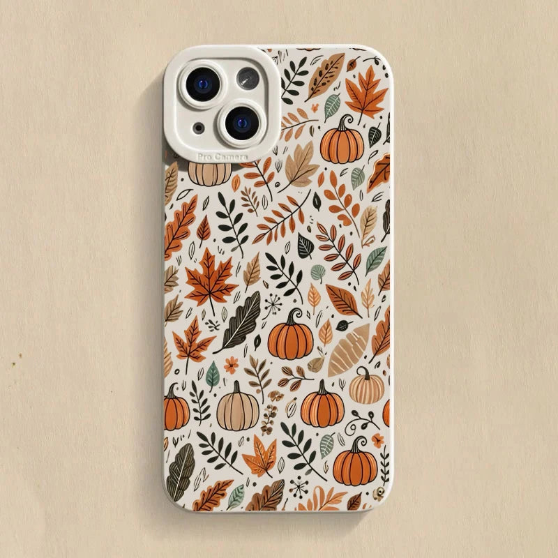 Vintage Maple Leaf Pumpkin Coffee Case for Samsung S25 S24 S23 A16