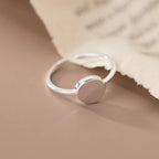 925 Sterling Silver Smooth Surface Round Open Ring Wedding Female Luxury Jewellery