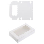 30 Pieces Kraft Bakery Box with Clear Window Cookie Box Bakery Candy Box for Pastry Biscuit Macaron Pie Candy Donuts