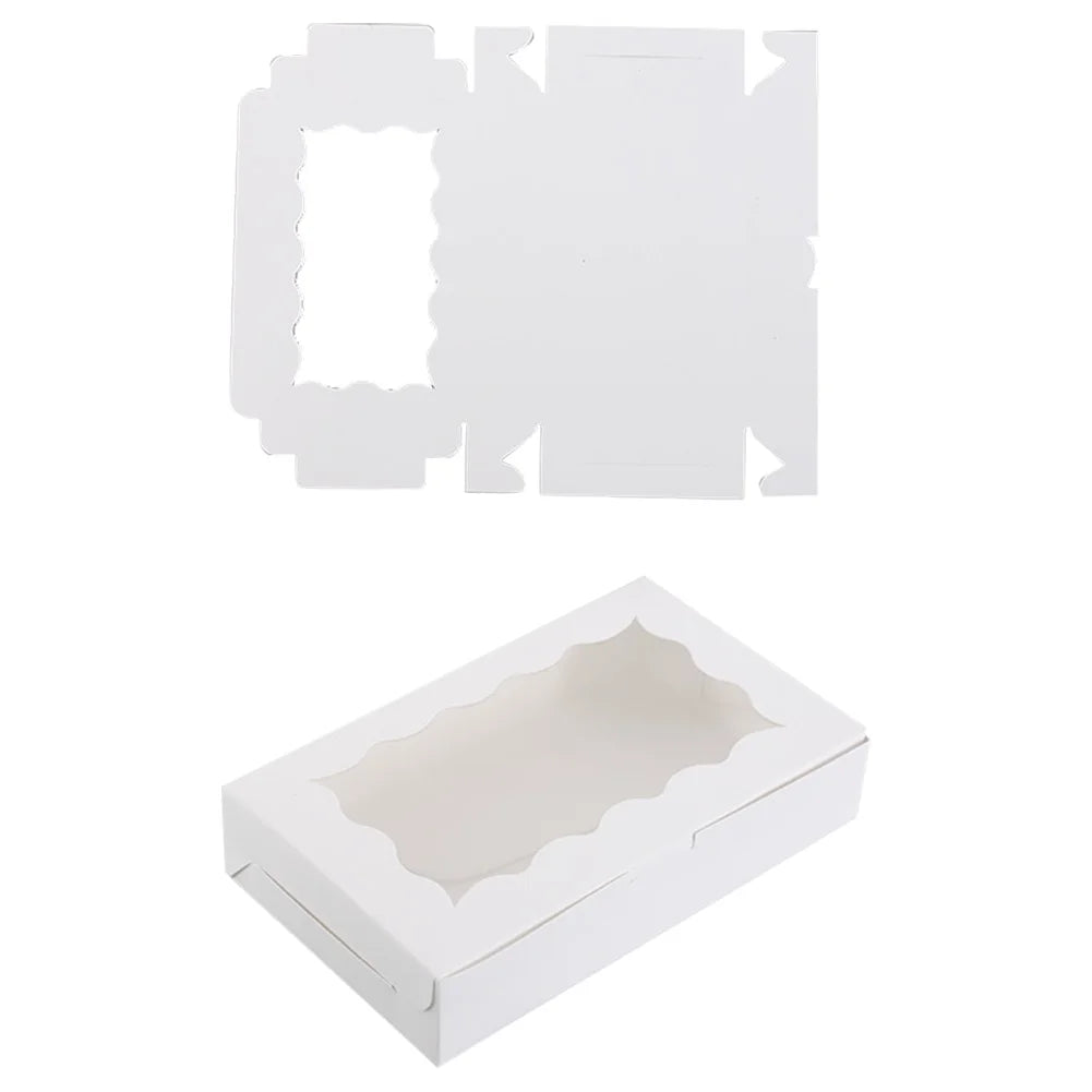 30 Pieces Kraft Bakery Box with Clear Window Cookie Box Bakery Candy Box for Pastry Biscuit Macaron Pie Candy Donuts
