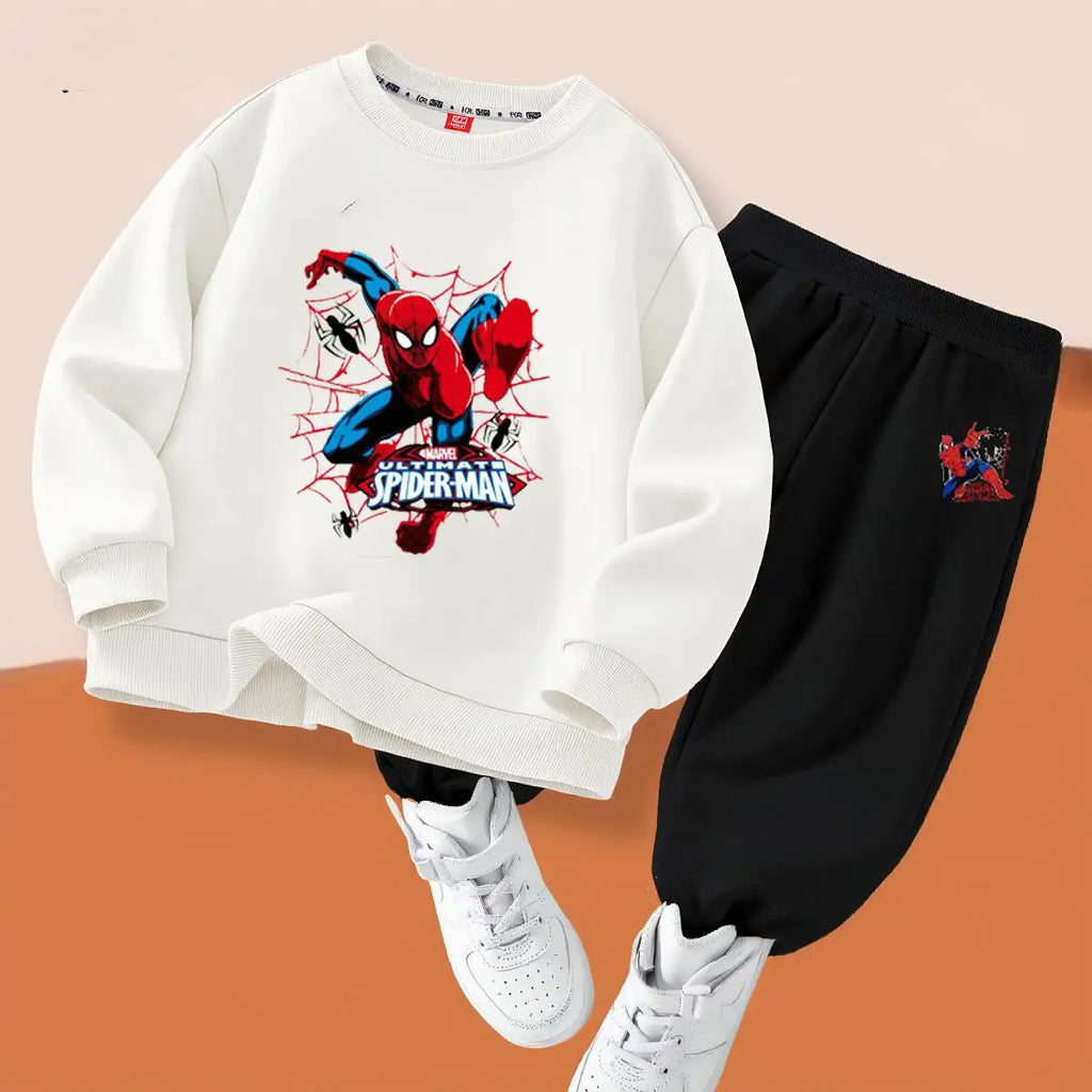 Kids Spiderman Pullover & Long Pants Two Piece Suit Children's Sweatsuit