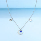 925 Sterling Silver Luminous Firefly Heart Shaped Zircon Pendant Necklace For Women Fashion Anniversary Birthday Jewelry Gifts