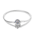 Real 925 Sterling Silver 17-20CM Snowflake Dreamcatcher Star Original Bracelet Fit For Wedding Fine Jewelry DIY Making