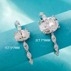 2CT Full Moissanite Engagement Ring Oval Marquise Cut Diamond 925 Sterling Silver GRA Certified